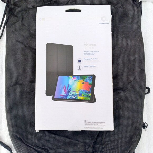 Quikcell LG G PAD 5 CONSUL Folio Case Black Leather - Picture 2 of 4